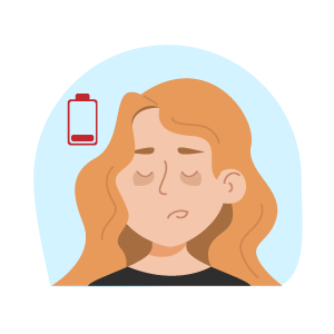 all-tenet-allo-top-5-common-migraine-triggers-2025-03 Sleep disruption and low energy illustration